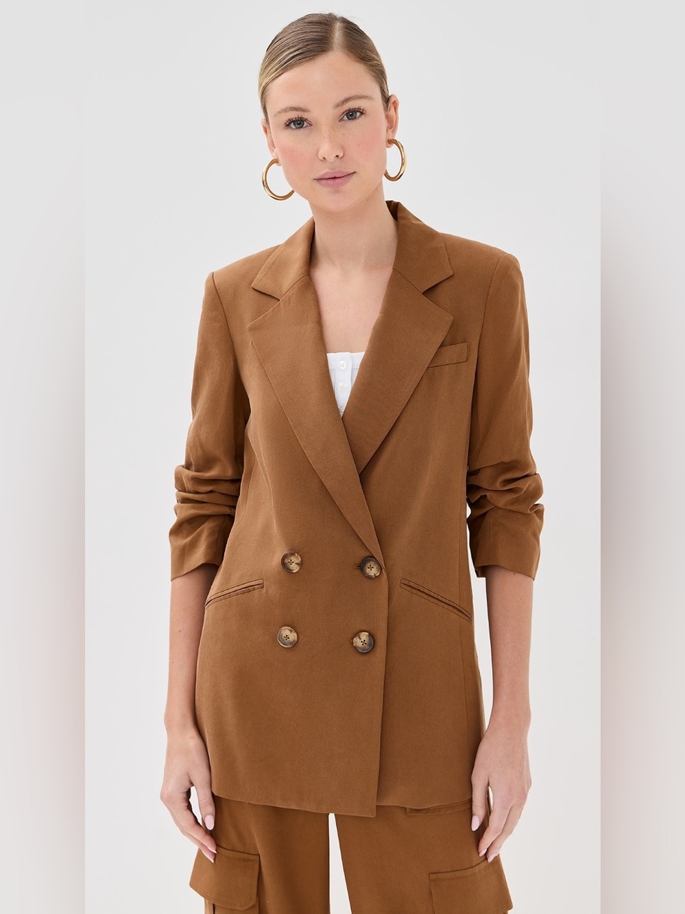 Veronica Beard Rupert Dickey Jacket Blazer Double Breasted Whiskey Brown 2